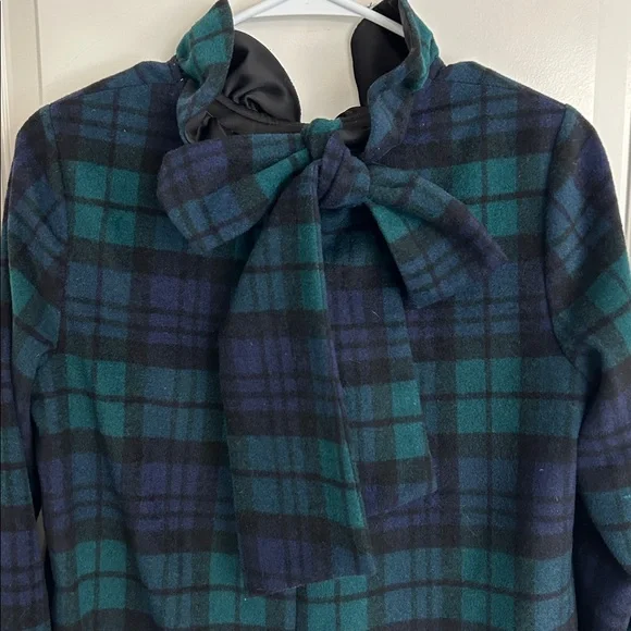 Tucker nick small Plaid Ruffle Collar Top bow - Picture 4 of 5